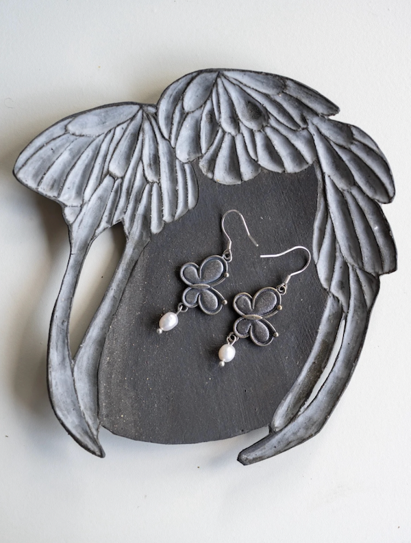 The "Morpho" | Butterfly & Pearl Earrings