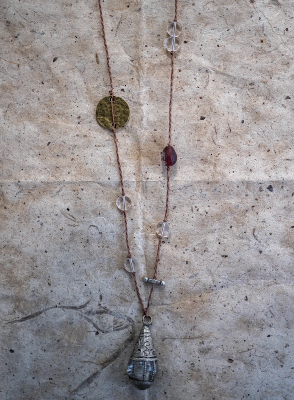 The "Time-Capsule" | Brass-Inlaid Glass Necklace