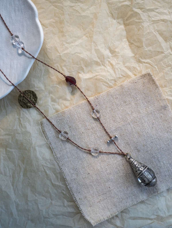 The "Time-Capsule" | Brass-Inlaid Glass Necklace