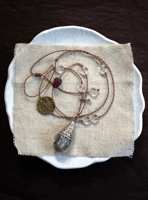 The "Time-Capsule" | Brass-Inlaid Glass Necklace