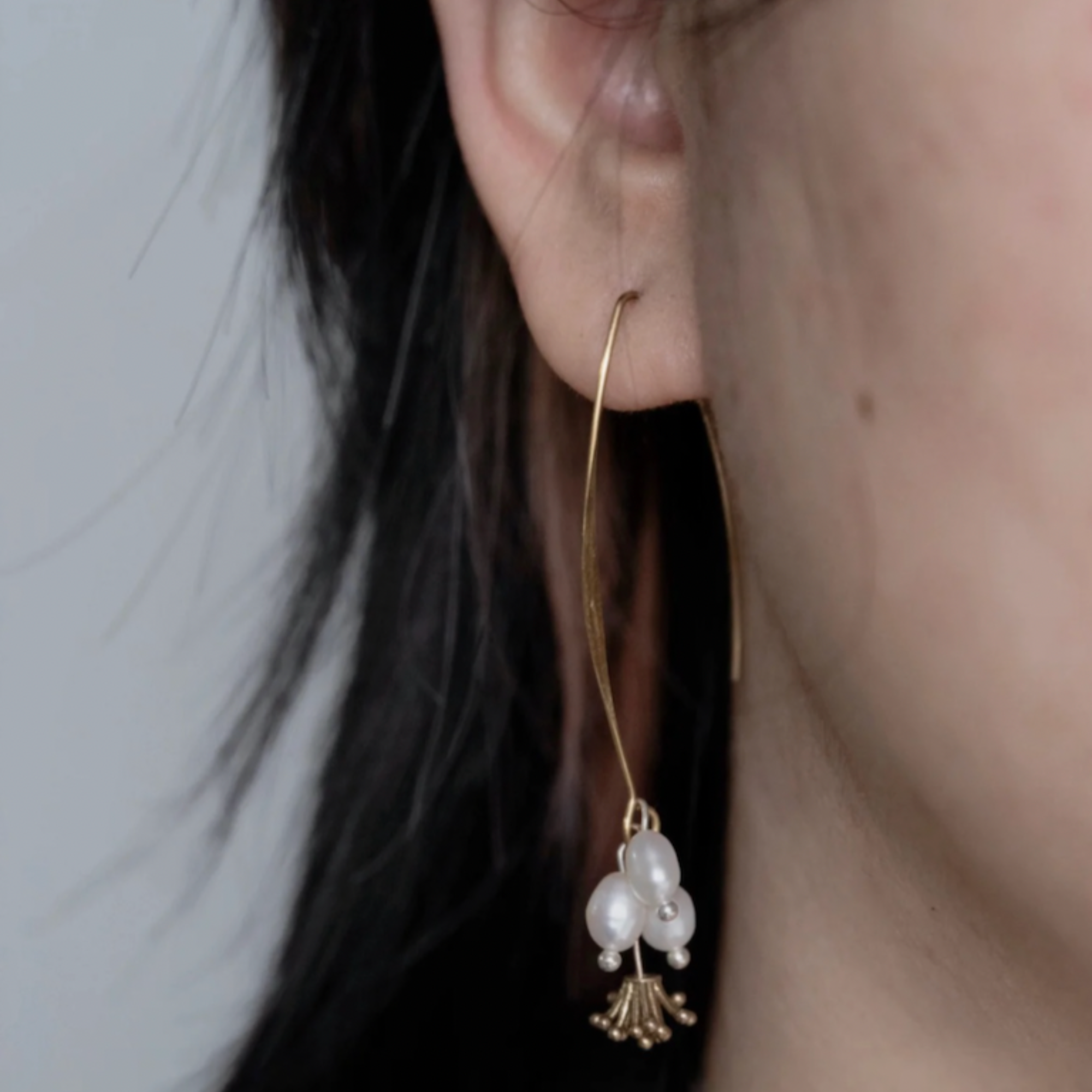 Raw Brass Freshwater Pearl Drop Earrings – The Witness